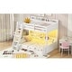 preview thumbnail 5 of 28, Twin over Full Bunk Bed with Shelves, Multi-functional Kids Storage Bed Frame with LED Light, Charging Station and Drawer