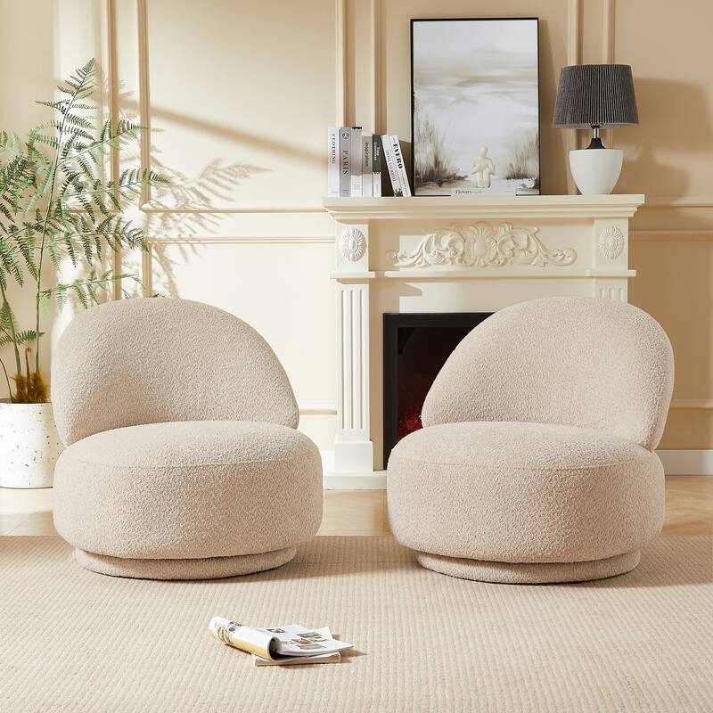 Fabric Swivel Chair with Metal Frame