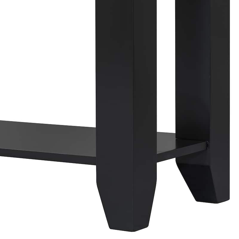 55.4" Modern Entryway Console Table With Three Storage Drawers,Sideboard With Poplar Legs And Metal Handles,Narrow Sofa Table