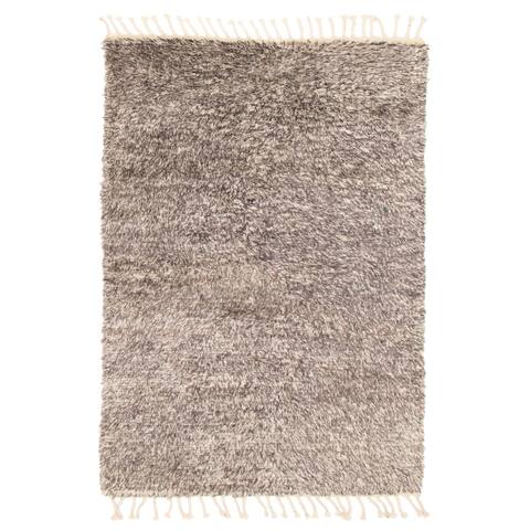 ECARPETGALLERY Hand-knotted Tangier Grey Wool Rug - 5'4 x 7'7