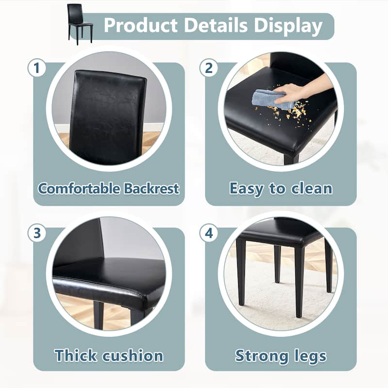 Dining Chairs Set of 4, Modern Kitchen Chairs with Black Metal Legs Side Chairs for Dining Room