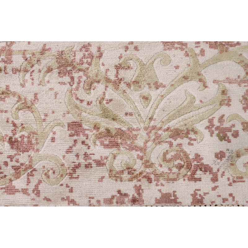 Contemporary / Abstract Area Rug Hand-Knotted Oriental Wool Carpet - 5'7" X 7'11"