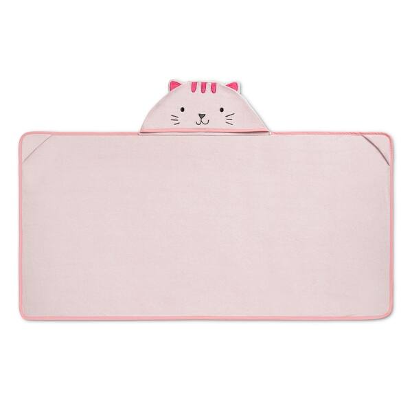 slide 2 of 4, Kids Hooded Bath Towel with Pockets - Super Soft and Absorbent- Pink Cat