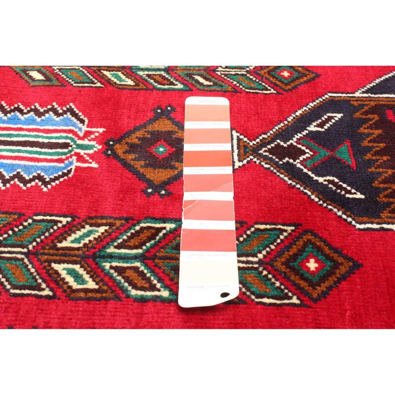 ECARPETGALLERY Hand-knotted Teimani Red Wool Rug - 3'0 x 4'1