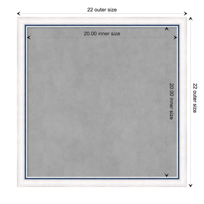 Amanti Art Morgan White Blue Framed Magnetic Board - Board Size 20x20