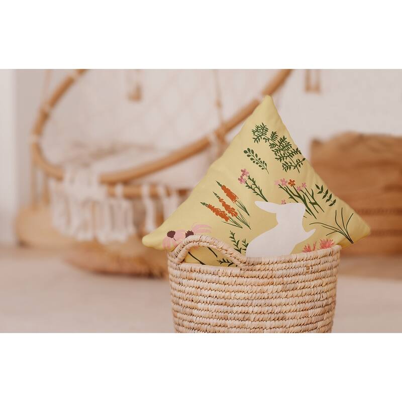 Spring Meadow Bunny Accent Pillow