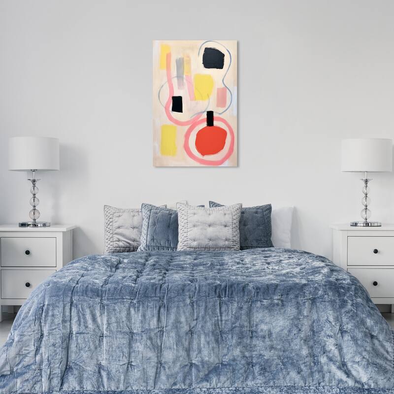 Wynwood Studio Canvas Abstract Lollipops for Birthday Party Red and Light Red Modern & Contemporary Wall Art Canvas Print