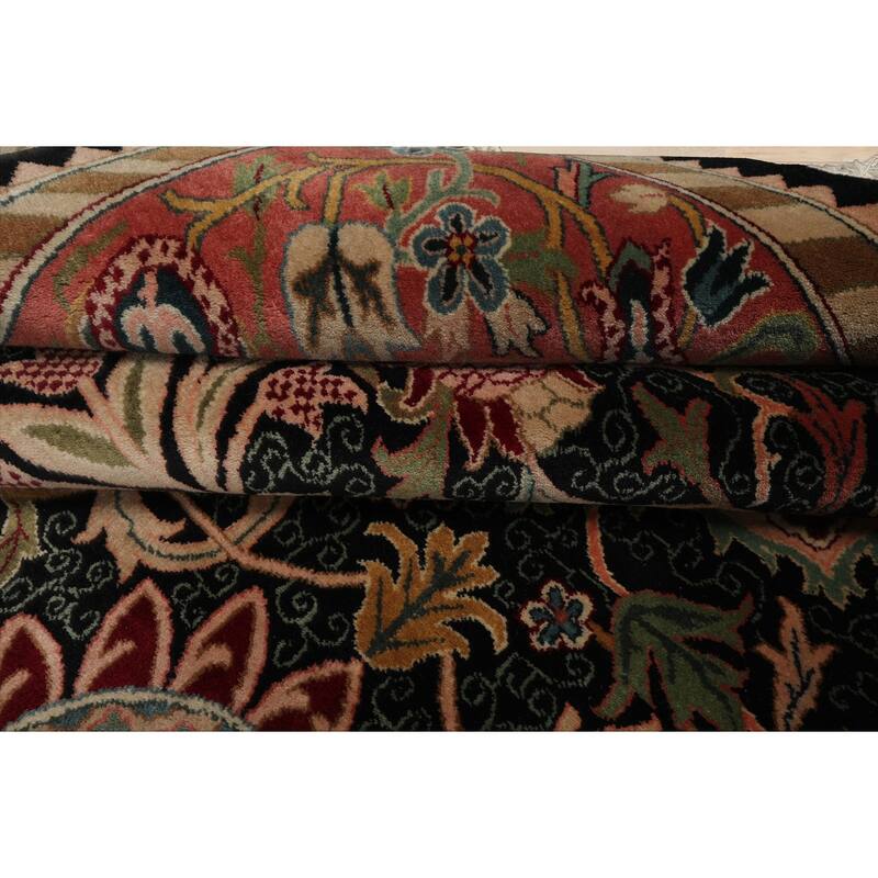 8x10 Hand Knotted Newzeland Wool Black French 200 KPSI Plush Pile Rug - 8' x 10'