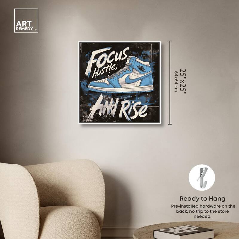 Hustle and Rise Sneaker Canvas by Art Remedy