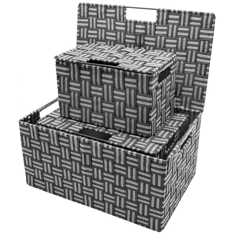 Weave Stackable Basket Set, 3 Pieces