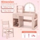 preview thumbnail 12 of 16, Gymax Kids Vanity Desk w/ Lights Open Bookshelf Storage Drawer