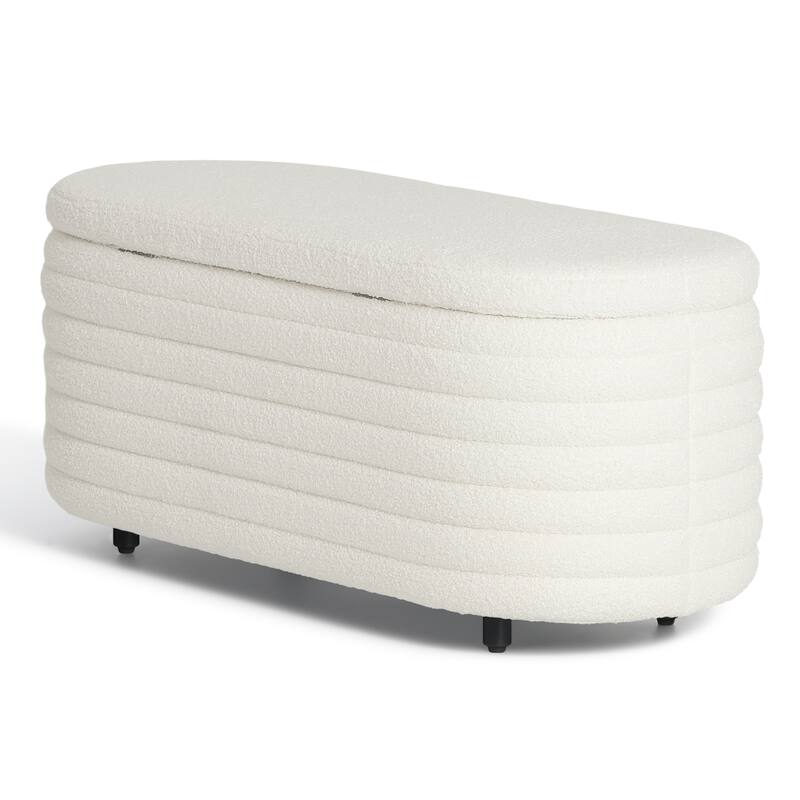 Bayville Sherpa Polyester Flip Top Storage Ottoman - 42"