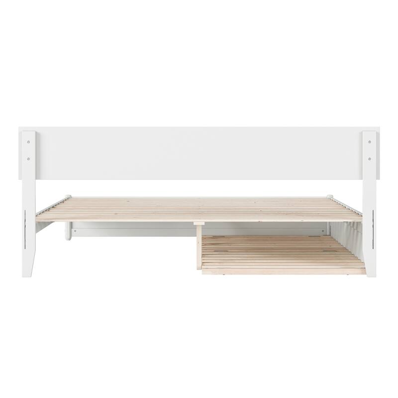 Wesley Platform Bed with Panel Footboard and Twin XL Trundle