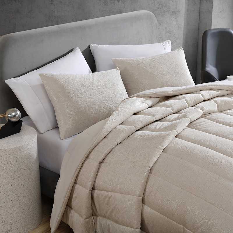 Kenneth Cole Banks Velvet Metallic Reversible Comforter Set