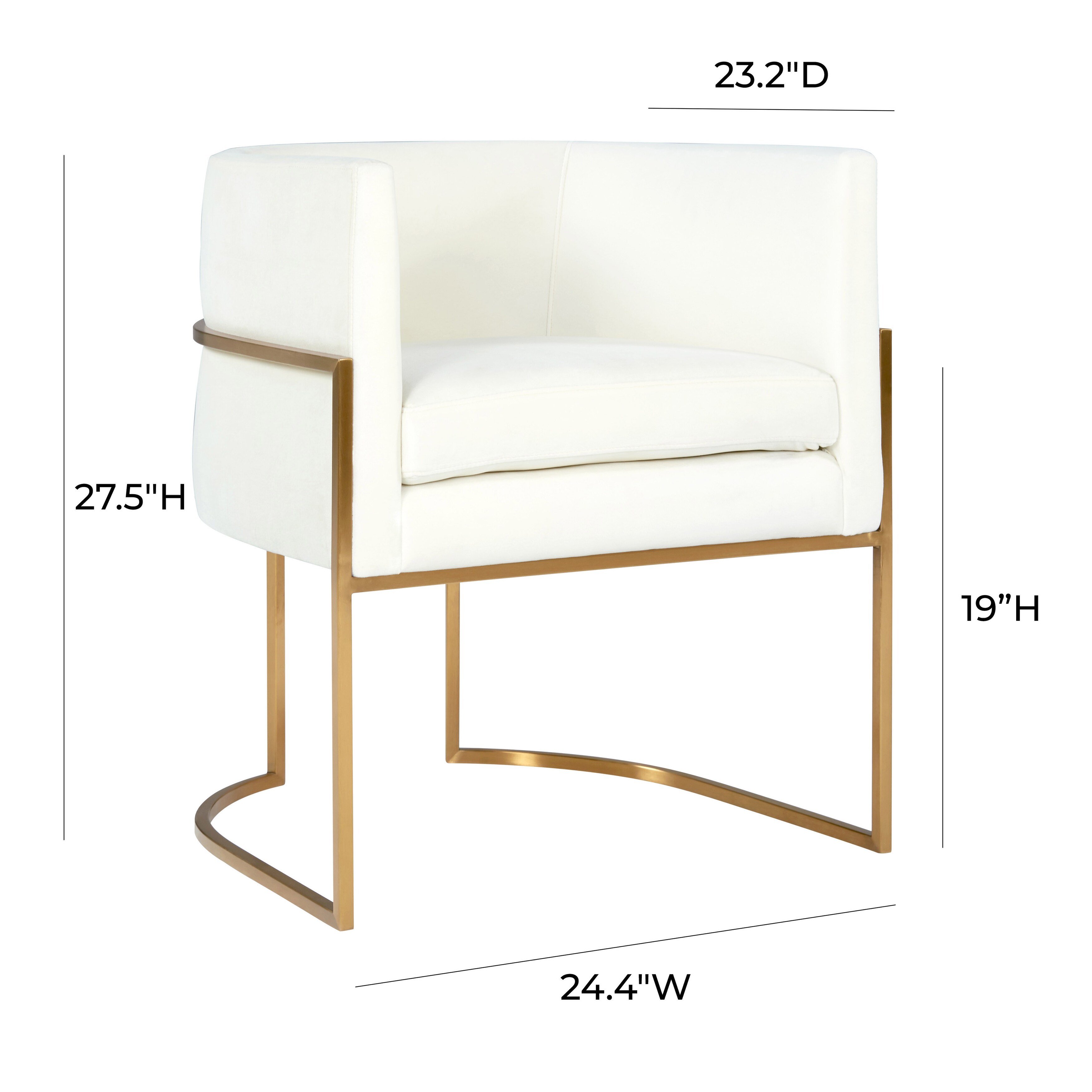 Velvet best sale cream chair