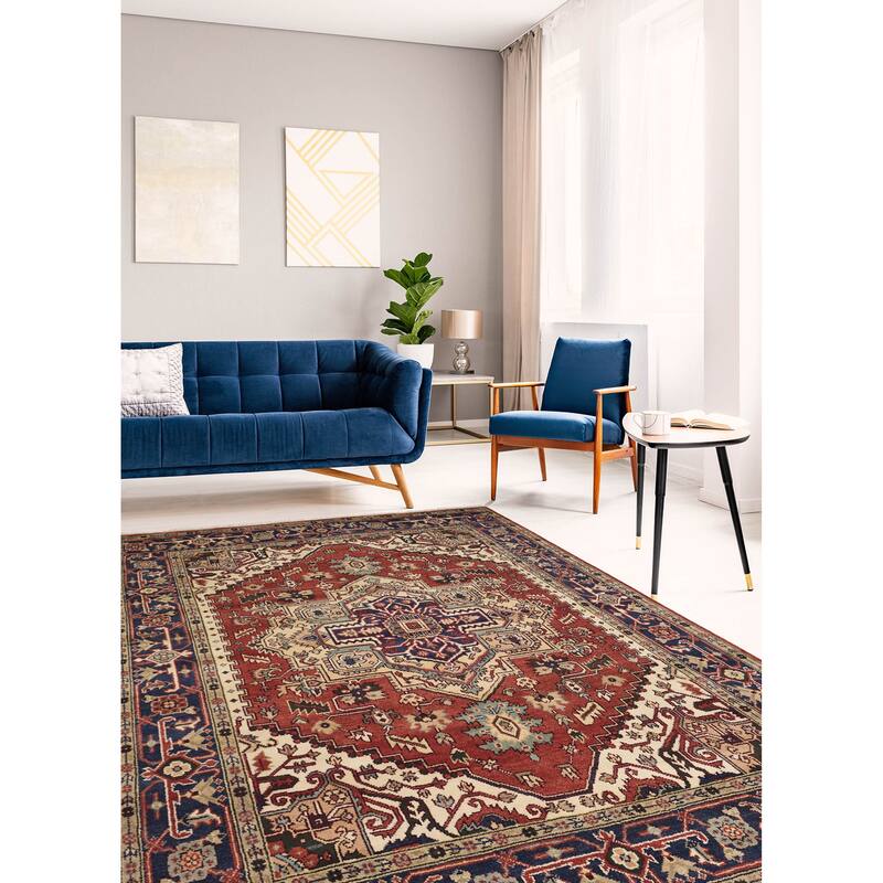 ECARPETGALLERY Hand-knotted Serapi Heritage Dark Copper Wool Rug - 8'0 x 10'0