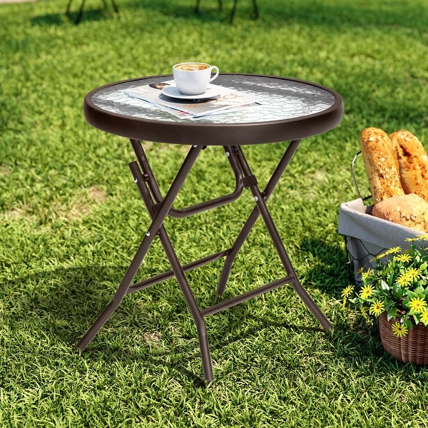 Glass patio side table 2025