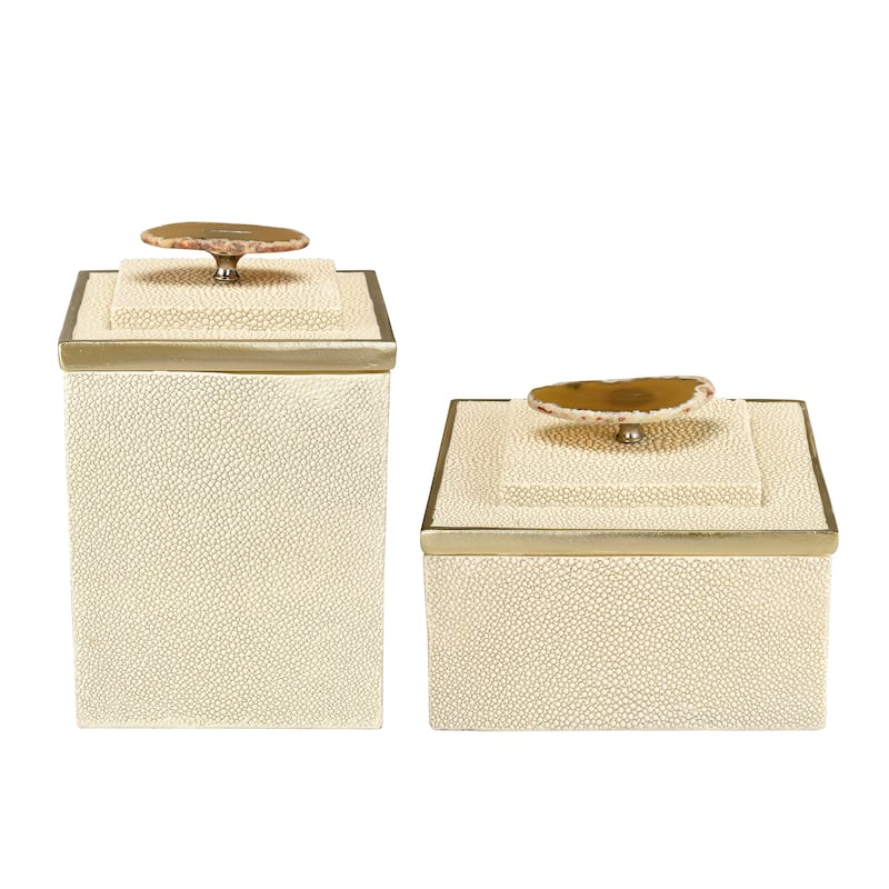 Elk Home Brenner Off White Fabric 5.25 Inch Wide Box