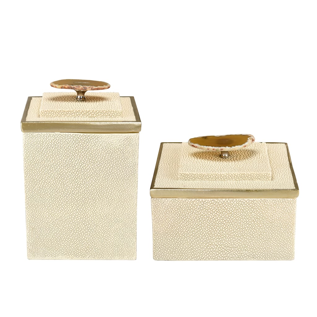 Elk Home Brenner Off White Fabric 5.25 Inch Wide Box