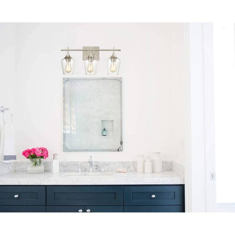 Monaco Farmhouse Bathroom Vanity Lights 3-Light Clear Glass Wall Sconces