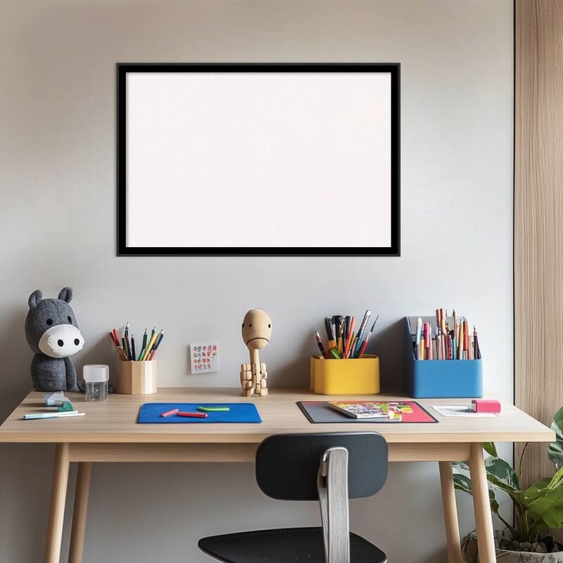 Incline Black Wood Framed Cork Board - Bulletin Board, Organization Board, Pin Board