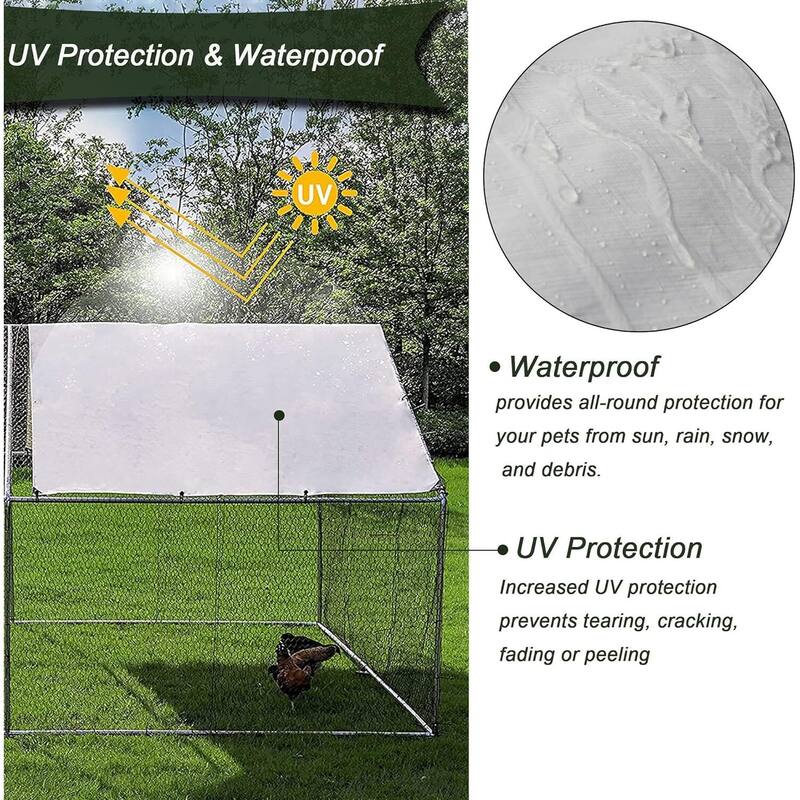 Large Chicken Coop Walk-in Poultry Cage with Water-Resident Cover