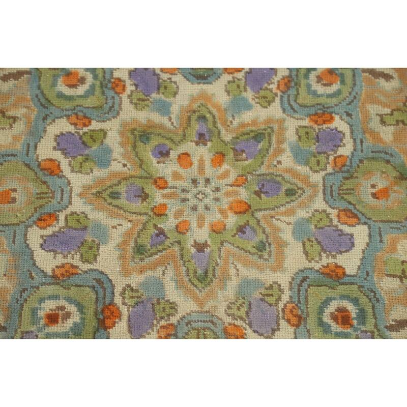 Hand Knotted Oriental 100% Wool Carpet Traditional Floral Purples Tabriz Area Rug - 11' 0'' X 8' 2''