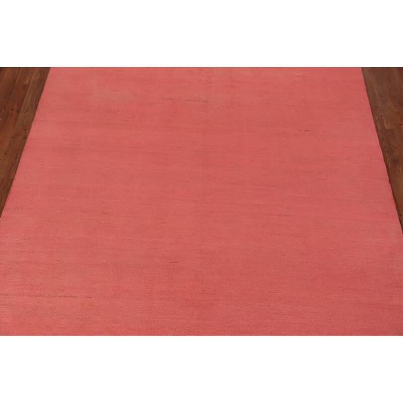 Pink Gabbeh Modern Area Rug Hand-Knotted Wool Carpet - 6'3" x 9'10"