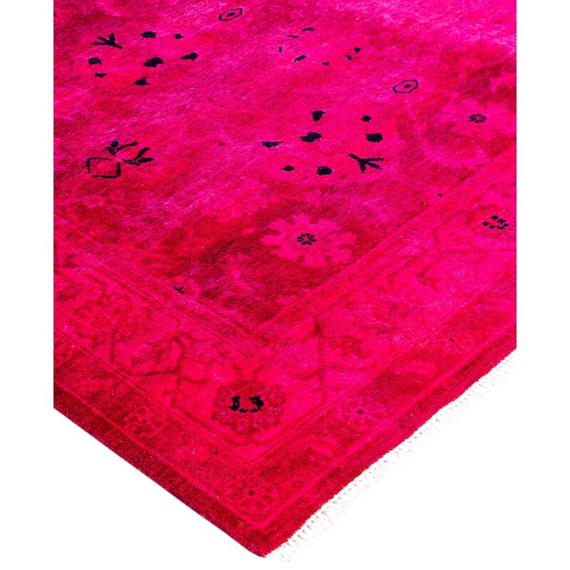 Overdyed One-of-a-Kind Hand-Knotted Area Rug - Pink - 3' 0" x 10' 3"