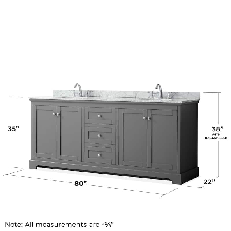 Wyndham Collection Avery 80" Free Standing Double Basin Vanity Set