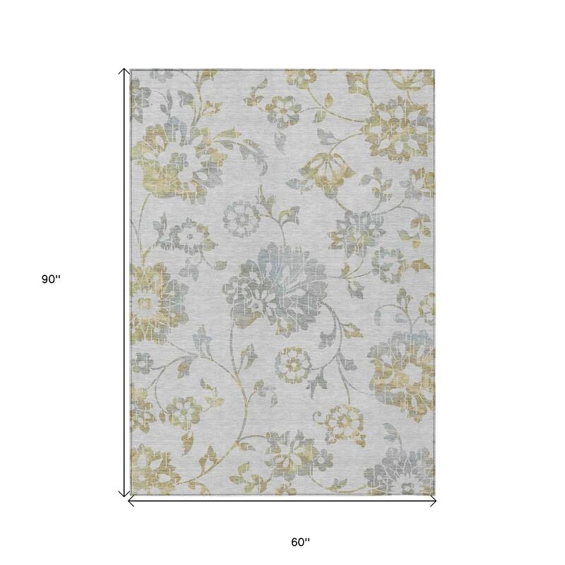 HomeRoots Floral Transitional Rectangle Outdoor Rug