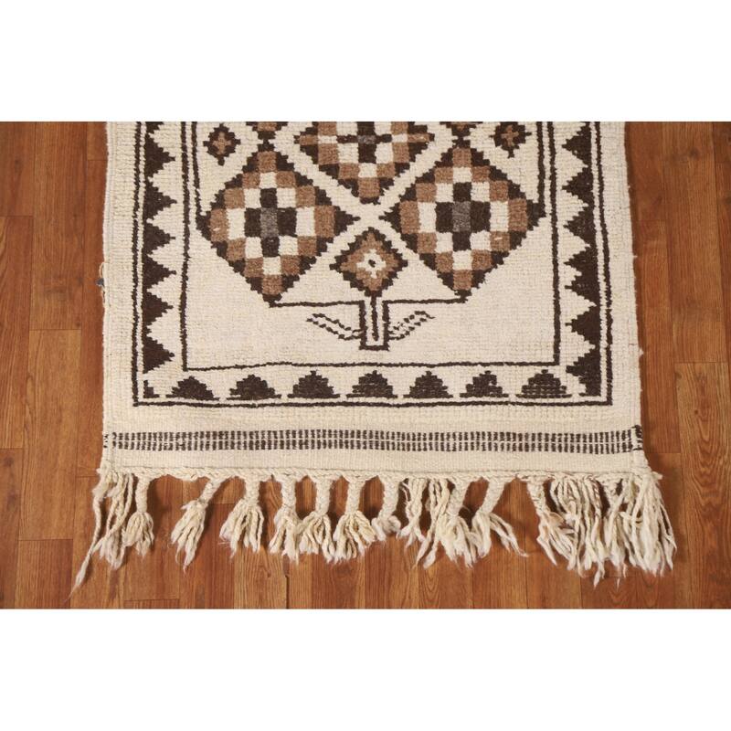 Natural Dye Tribal Anatolian Oriental Runner Rug Handmade Wool Carpet - 2'11"x 11'10"