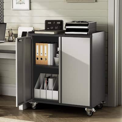 Locking Metal High Rolling Garage Storage Cabinet - N/A