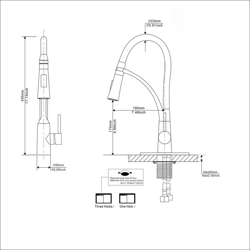 WIZ Single-Handle Pull-Down Sprayer 2 Spray High Arc Kitchen Faucet