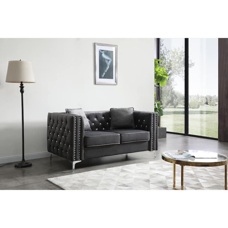 Stylish Gray Contemporary Loveseat