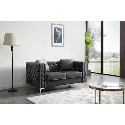 Stylish Gray Contemporary Loveseat