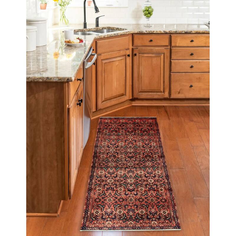ECARPETGALLERY Hand-knotted Andelz Red Wool Rug - 3'9 x 10'5