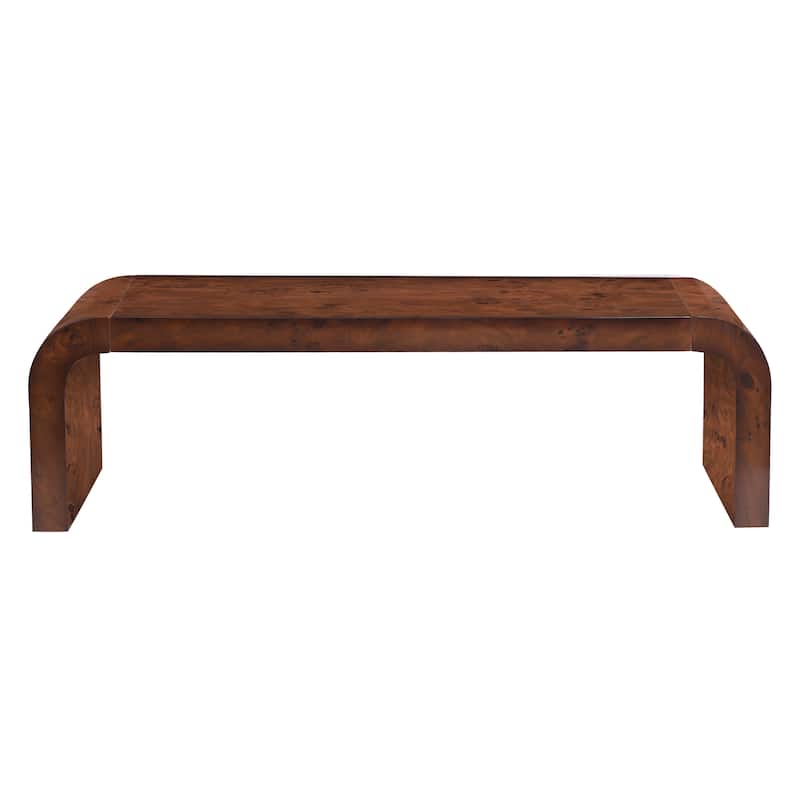 Christopher Knight Home - Burri Modern 53.7" Rectangular Waterfall Coffee Table with Curved Edges, Versatile for Living Areas