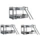 preview thumbnail 28 of 58, Solid Pine Wood Bunk Bed,Versatile Floor Fence Bunk Bed with Door,Twin Over Twin Size