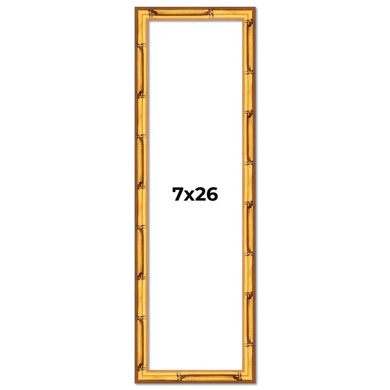 7x26 Frame Gold Bamboo Picture Frame Modern Photo Frame Includes UV Acrylic Shatter Guard Front Acid Free Foam Backing Board