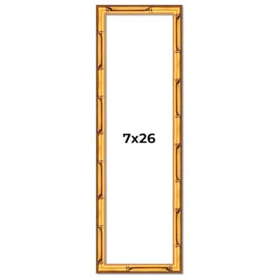 7x26 Frame Gold Bamboo Picture Frame Modern Photo Frame Includes UV Acrylic Shatter Guard Front Acid Free Foam Backing Board
