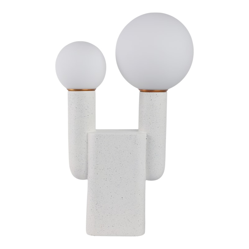Metal Table Lamp Double Globe Sculptural Minimalist Modern Accent