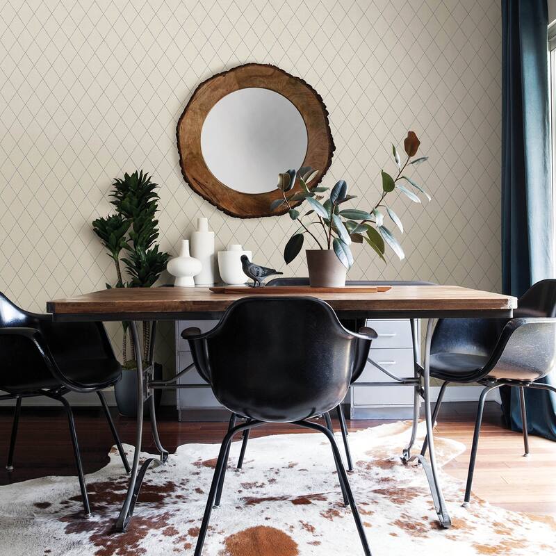 A-Street Prints Rhombus Blue Geometric Wallpaper