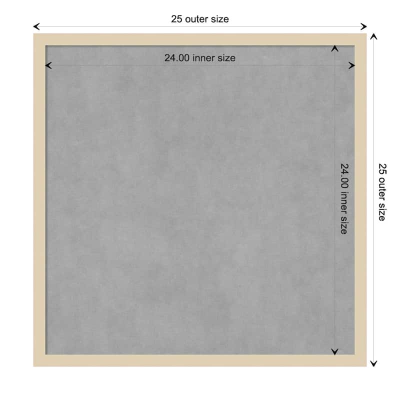Amanti Art Svelte Natural Framed Magnetic Board - Board Size 24x24