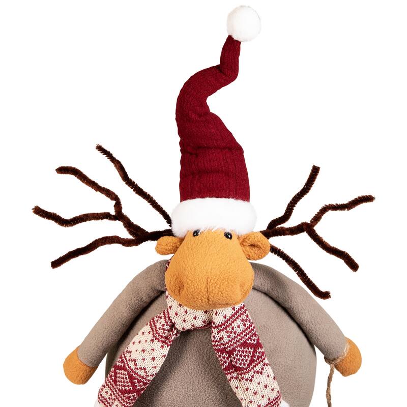 Plush Moose Merry Christmas Decoration - 24"