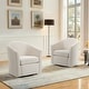 preview thumbnail 72 of 92, Modern Upholstered Swivel Barrel Chair Living Room Accent Chair