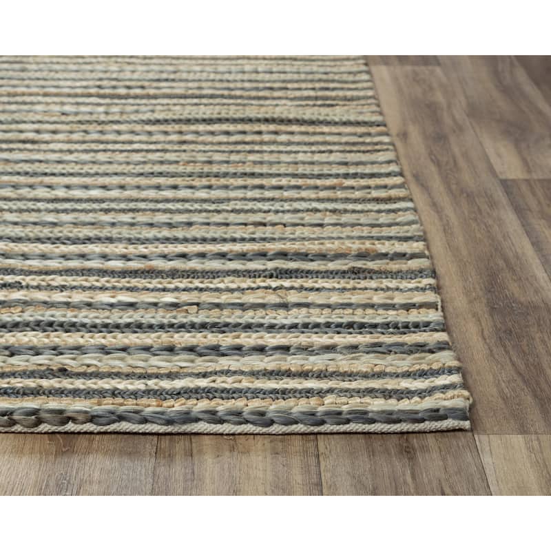 Alora Decor Madras Stripe Hand-woven Jute Rug