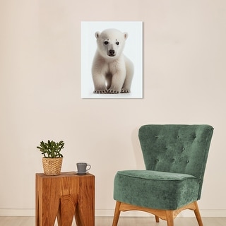 Wynwood Studio Canvas Animals Baby Animal Polar Bear White and Modern & Contemporary Wall Art Canvas Print - White,