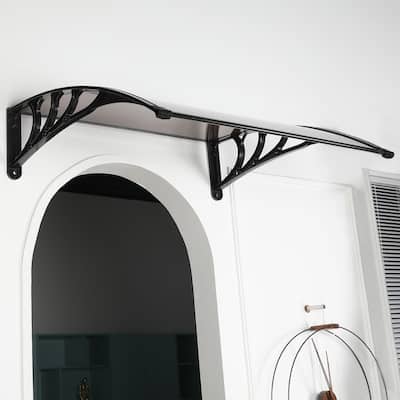 39" 78" Door & Window Rain Snow Brown & Black Bracket