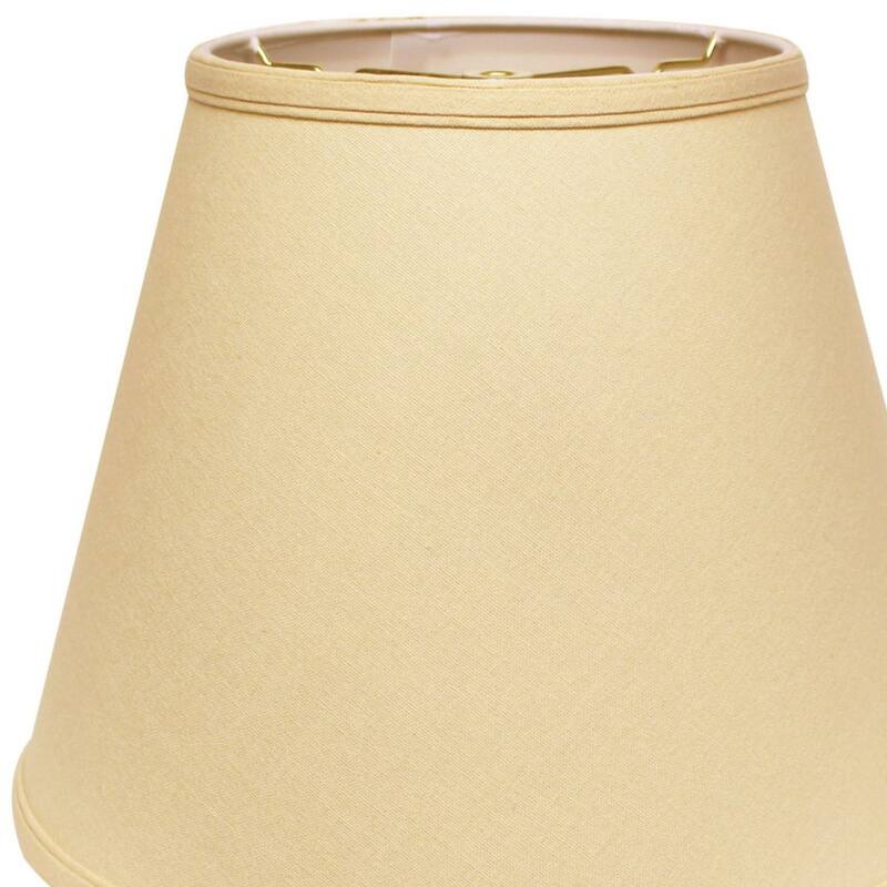 Deep Hardback Lampshade with Washer Fitter, Beige Color Fabric Lampshade for Table Lamps, Natural Linen